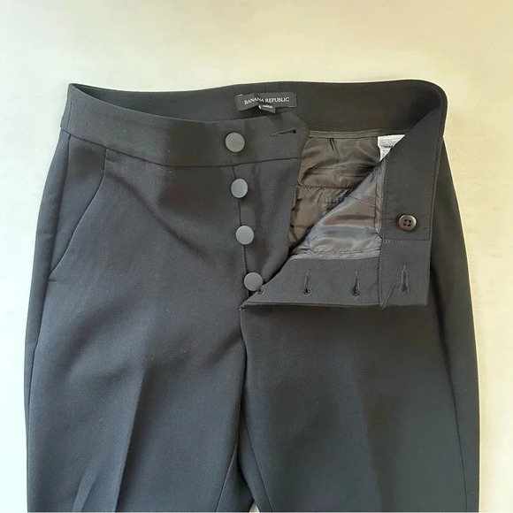 Banana Republic Pants High Rise Cropped  Flare Trousers Black Size 0 NWOT - Picture 13 of 16
